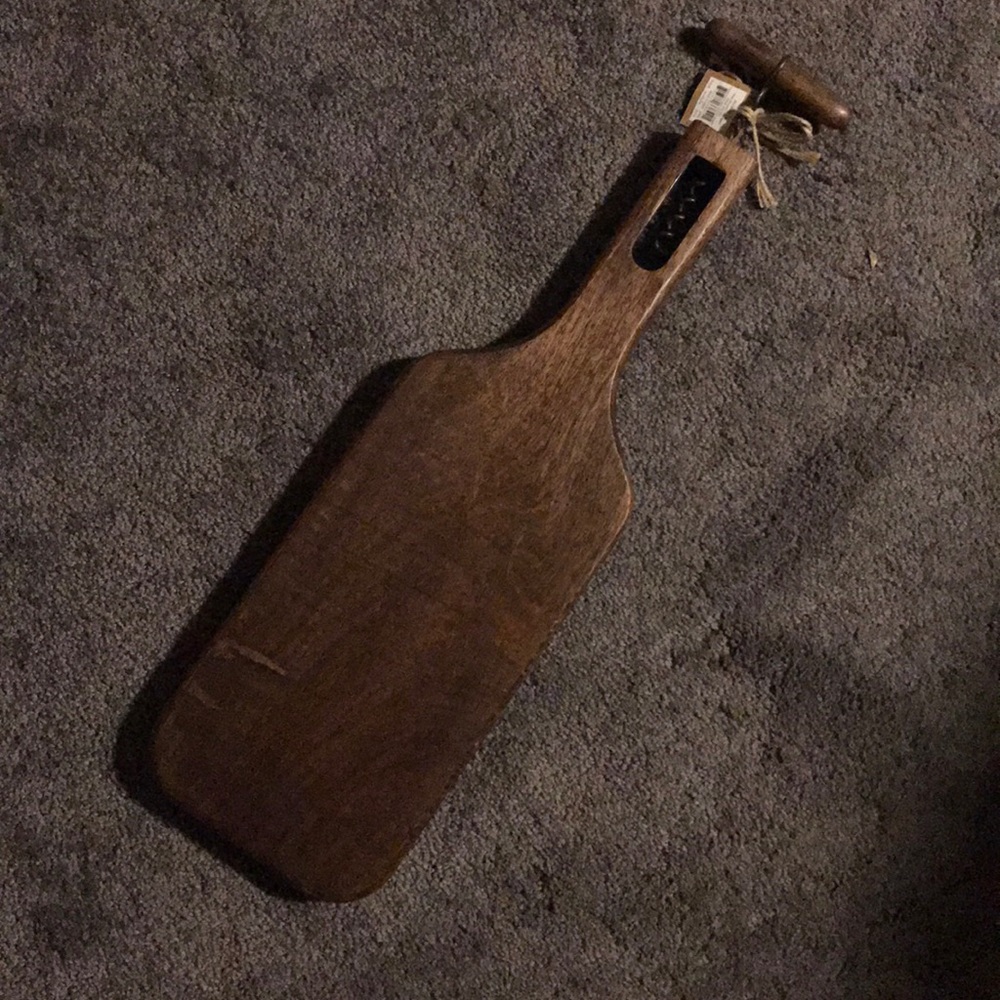 mudpie corkscrew wine bottle board